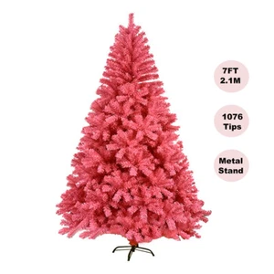 SALE Pink Christmas Tree 7FT 2.1M Lush 1076 Tips Metal Stand Easy Assemble - Picture 1 of 8