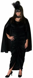 Unisex Satin Costume Cape 36" - Black - Picture 1 of 2