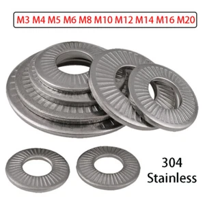 Arandelas de bloqueo dentadas cóncavas anti vibración 304 acero inoxidable M3 - M20 - Imagen 1 de 27