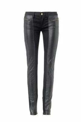 NWT SASS & BIDE   "Under Cover" Leather & Denim Zippora Spray On Jeans   Size 24 - Image 1 of 4