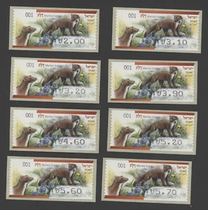 2014 Israel Beech Marten Set of 8 ATM Labels MNH #001 - Picture 1 of 1