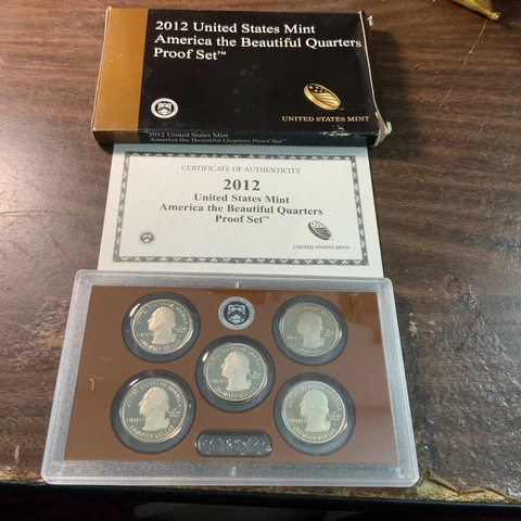 2012 America the Beautiful U.S Quarter Proof Set in Box And COA Cover