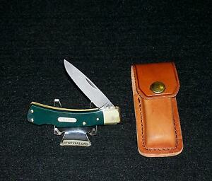 Schrade Lockback Knife 5OTG Circa-1990's Green Handles 3-3/4" Cl. No Packaging