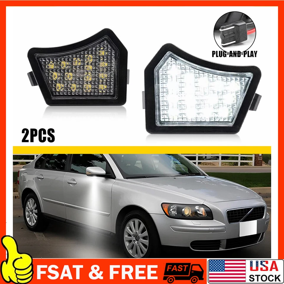 Luz de charco de espejo lateral LED diamante para Volvo V70 S60 S80 XC90 V50 C30 C70 B Foto 1 de 4