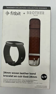 Fitbit + Brother Vellies 24mm Woven Leather Band Bracelet Brown Genuine Small - Picture 1 of 3