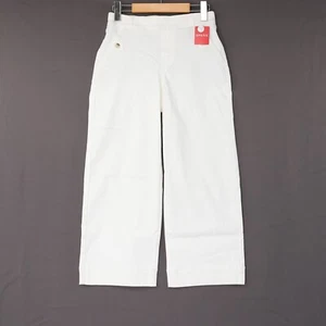 Spanx Womens Pants Stretch Twill Cropped Wide Leg Bright White Size NWT - Picture 1 of 69