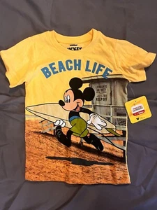 NWT DISNEY JUNIOR Toddler Mickey Mouse Beach Life Tshirt Size 4 - Picture 1 of 1