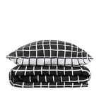 Bettwsche Baumwolle Bettbezug Kissenbezug REYES schwarz und wei 220x200 HOMLA