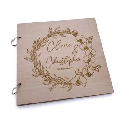 Álbum personalizado de libro de visitas de boda libro de chatarra y corona de redacción LWOD-52 Foto 1 de 2