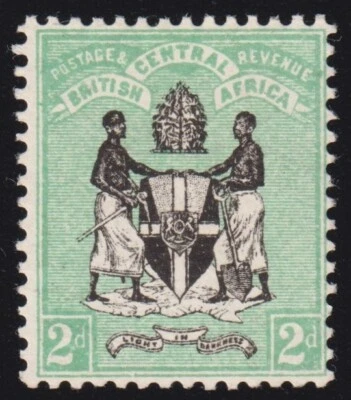 British Central Africa SG 22 ~ 1895 Black & green 2d Stamp Mint - A3 - Image 1 of 2