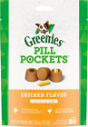 Greenies Pill Pockets for Dogs Capsule Size Natural Soft Dog Treats, Chicken Fla