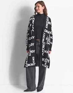 ⚡️DKNY OVERSIZED LOGO CARDIGAN XS/S ⚡️Flash Sale - Picture 1 of 4