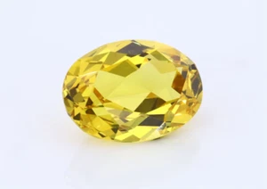 TOP QUALITY OVAL CUT YELLOW COLOR SAPPHIRE LAB-CREATED AAAA+ LOOSE GEMSTONE 1pcs - Picture 1 of 6