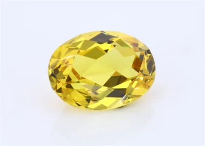 TOP QUALITY OVAL CUT YELLOW COLOR SAPPHIRE LAB-CREATED AAAA+ LOOSE GEMSTONE 1pcs - Image 1 of 4