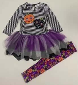 Emily Rose NWT Size 2T 3T 4T Halloween Costume Pumpkin Dress Leggings Day Dead - Picture 1 of 7