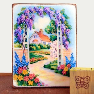 Pretty Garden Cottage vintage style shelf sitter spring summer home decor WB-128 - Picture 1 of 2