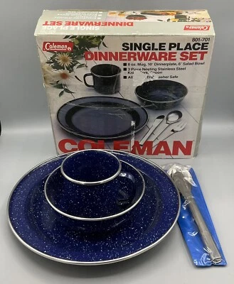 Juego de vajilla Coleman de un solo lugar 801-701 pequeño chip en plato SIN USAR Taiwán Foto 1 de 4