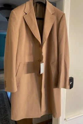Canali Wool & Cashmere Camel Top Coat Size 42R (52 IT).  Repairable. - Image 1 of 4
