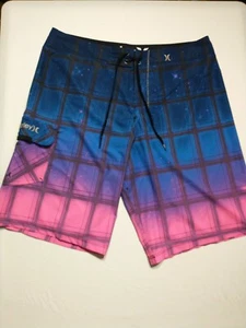 Hurley Phantom Boardshorts Size 34 Galaxy Outer Space Look Blue/Purple Pink - Picture 1 of 10