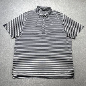 RLX Ralph Lauren Polo Shirt Men XL Navy Blue Stripe Performance Golf Casual - Picture 1 of 11