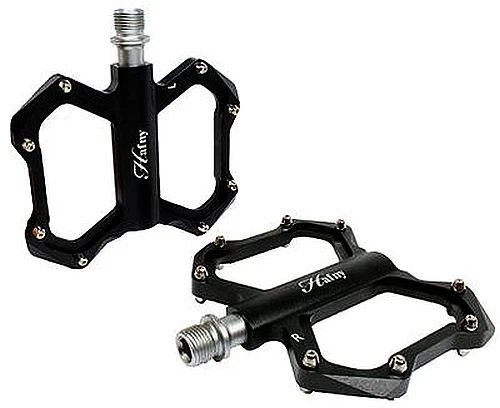Hafny HF1300 CNC Alloy Lightweight Wide Thin Platform Bike Pedals w Pins - Image 1 of 3
