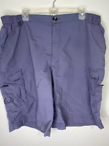 Realtree Mens Shorts Grey Nylon Size XL Flat Front Quick Drying Elastic Side - Picture 1 of 5