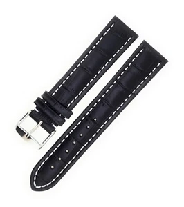 Uhrenarmband, Uhrband kräftig 18, 20 und 22mm schwarz Kroko Prägung / 82 - Imagen 1 de 2