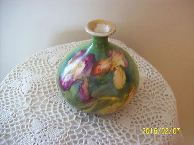 Jarrón antiguo Royal Bonn Franz Anton Mehlem barro iris fábrica 1888-1920 Foto 1 de 4