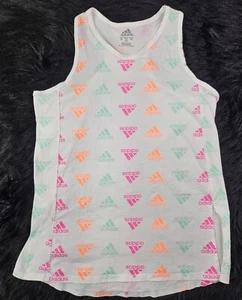 Girl Youth Adidas Logo Print Cotton Tie Front Tank Top (XL) 16  - Picture 1 of 7