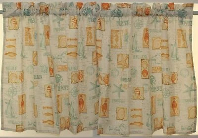 Barra de cortina de ventana verde junto al mar bolsillo estrella de mar marina cangrejo pez náutico Foto 1 de 4