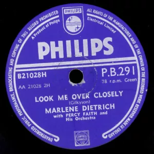 MARLENE DIETRICH Look me over closely/Time for love 78' Schellackplatte S7769 - Bild 1 von 2