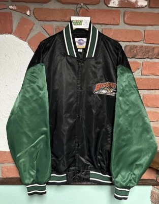Chaqueta a Presión Bombardero Vintage Starter MiLB Buffalo Bisons Negro/Verde Botón Satinado Foto 1 de 4