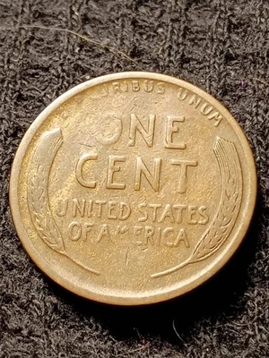 1921 S Lincoln Wheat Cent Improper Alloy Mix Struck Thru Grease - Image 1 of 4