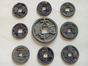 9 piezas de estatuas chinas de bronce de la antigua dinastía china FengShui estatuas de bronce - Imagen 1 de 9