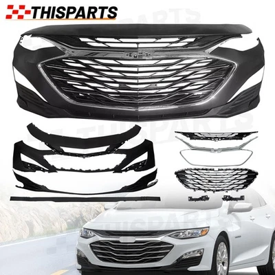 For 2019-2024 Chevy Malibu Front Bumper Cover Upper & Lower Grille Valance Set — 第 1/4 张图片