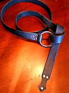 NEU DAMEN schwarz 1" breit Krawatte Leder 55 2THB.com Krawatte verstellbarer Gürtel XXL 1380 - Bild 1 von 3