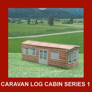 Caravan Log Cabin Series 1 Model Containers x 4 N Gauge 1:160 - Picture 1 of 11