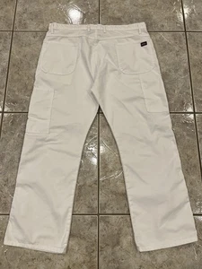 Pantalones de carpintero Dickies blancos para hombre 42X30 lona de trabajo relajados EU308WH - Imagen 1 de 8