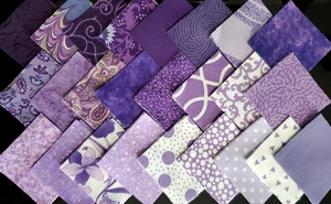 100 2" Inch Quilt Square in Purple/Violet - 25 Different print Cotton Fabric - Picture 1 of 5