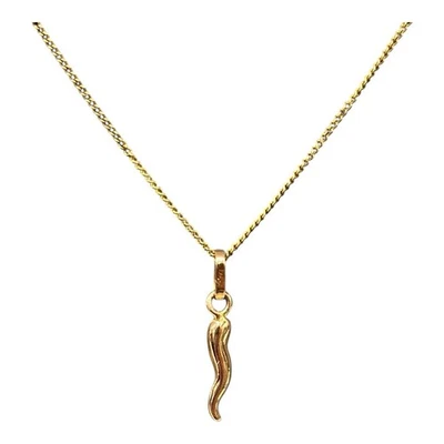 18ct 18K Yellow Gold Cornicello Horn Charm Pendant 18mm 0.58 Grams. Brand New - Image 1 of 4