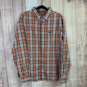 Cloudveil Men's Orange Plaid Casual Shirt - Picture 1 of 6