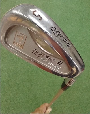 SQUARE TWO AGREE 2 PRO DESIGN # 5 IRON RH 38.5" LADIES FLEX GRAPHITE SHAFT -NICE - Image 1 of 4