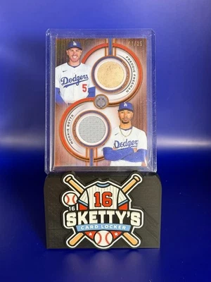 2025 Topps Tribute Freddie Freeman/Mookie Betts Dual Patch 1/25 Dodgers WS Champ - Image 1 of 2