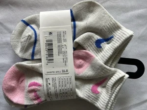 NIKE Boys Socks Ankle Cushioned School Kids 6 Pair Shoe Size 10C-3Y white - Picture 1 of 2