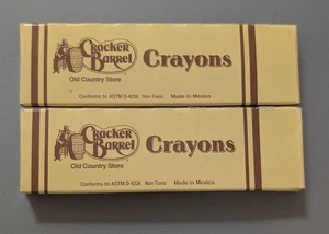 Vintage 1990 90s Cracker Barrel Old Logo Crayons 3 Pack 6 Crayons - Picture 1 of 3