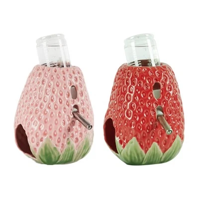 Strawberry Ceramic Small Pet Water Bowl Feeder Hamster Rat Pet Dispenser Feeder - Imagem 1 de 4