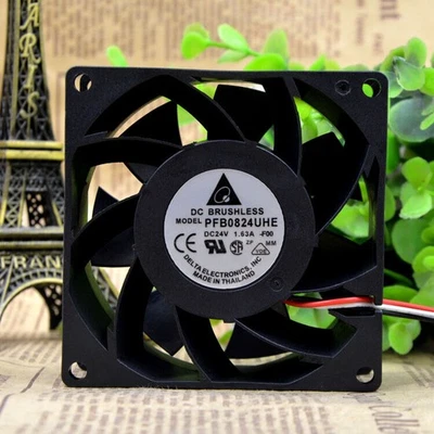 1pc For Delta PFB0824UHE 24V 1.63A 8CM 8038 Three-wire inverter cooling fan - Image 1 of 4