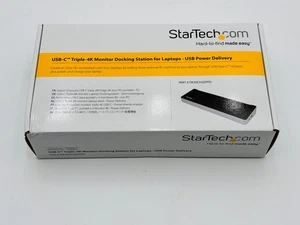 StarTech USB-C Triple 4K Monitor Docking Station for Laptops -USB Power Delivery - Picture 1 of 3