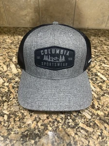 Sombrero Columbia Malla Snapback Gris/Negro Montaña Parche Talla Única (Nuevo con Etiquetas) - Imagen 1 de 9