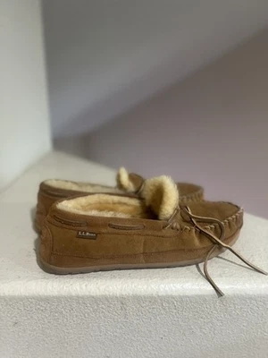 Zapatillas LL Bean 264593 Wicked Good Mocasines Hombres Talla 11 Piel de Oveja Forradas Gamuza Foto 1 de 4